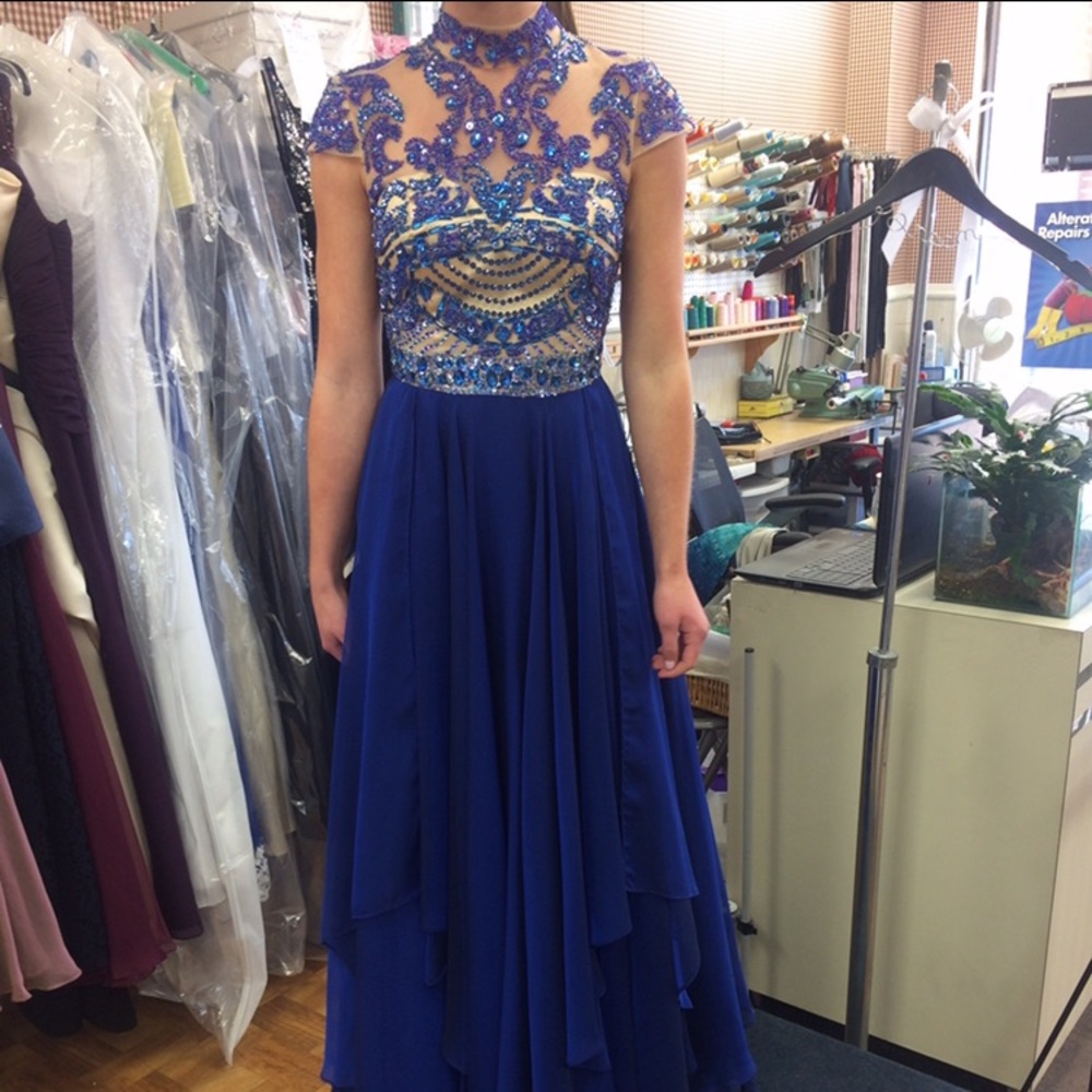 Sherri Hill prom dress blue style #1933